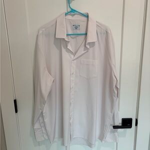 &Collar Elegant White Dress Shirt for Men 2XL Athletic Fit